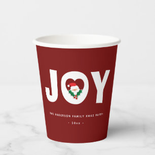 Einfache elegante niedliche Santa-Weihnachtsfreude Pappbecher