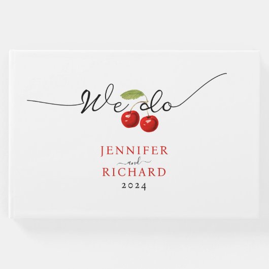 Einfache, elegante Niedliche und rote Kirschen Gästebuch (Vorderseite)