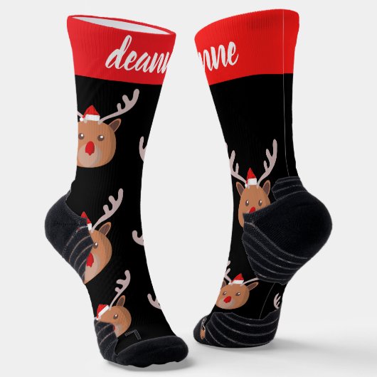 Einfache Elegante Niedliche Weihnachtsfamilie Rent Socken (Gewinkelt)