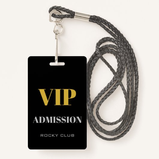 Einfache Elegante Nightclub VIP Access Pass VIP Ausweis (Vorderseite mit Schlüsselband)