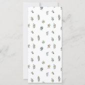 Einfache elegante Olivenzweige boho Hochzeitsmenü (Rückseite)