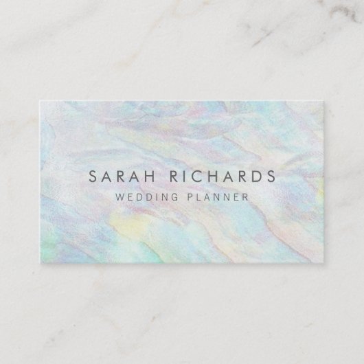 Einfache elegante Opal Wedding Planner Business Ca Visitenkarte (Vorderseite)