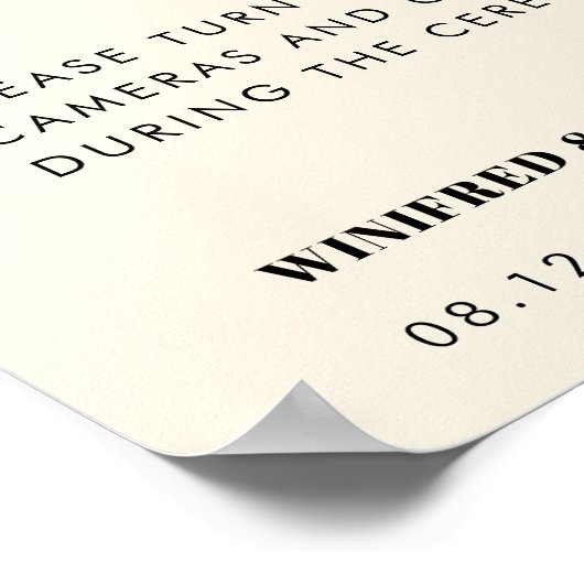 Einfache elegante Open-Sites Unplugged Zeremonie Poster (Ecke)