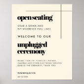 Einfache elegante Open-Sites Unplugged Zeremonie Poster (Vorne)