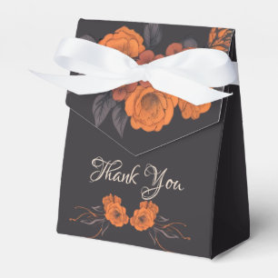 Einfache elegante Orange-Blumen Danke Geschenkschachtel