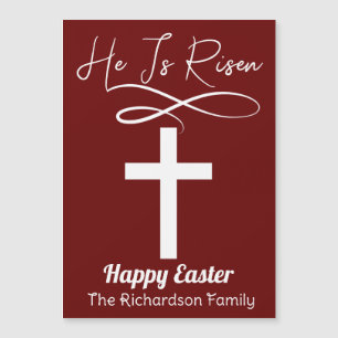 einfache elegante Ostercalligrafie christliches Kr Magnetkarte