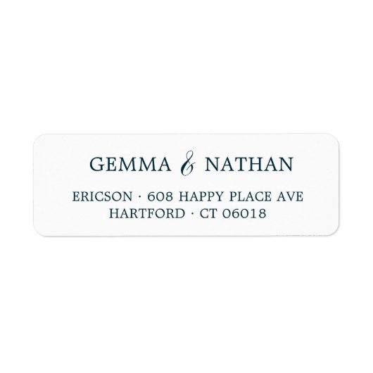 Einfache Elegante Paare Name Aquamarine Rücksendea (Vorne)