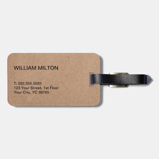 Einfache elegante Pappe Gray Stripe Monogram Gepäckanhänger (Rückseite horizontal)