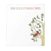 Einfache Elegante Partridge Birne Treff Weihnachte Notizblock (Vorderseite)