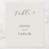 Einfache elegante Party-Tischnummern für Gelegenhe Weinetikett (Einzelnes Label)