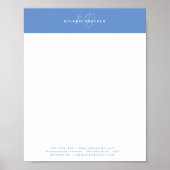 Einfache elegante Pastel Blue Minimalistisch Two M Poster (Vorne)