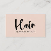 Einfache Elegante Pastel Bold Black Hair Stylist Visitenkarte (Vorderseite)
