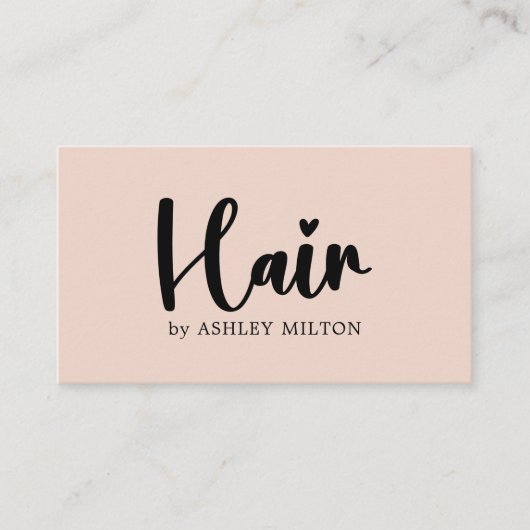 Einfache Elegante Pastel Bold Black Hair Stylist Visitenkarte (Vorderseite)