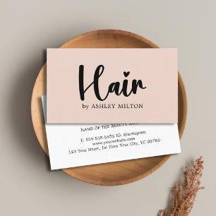 Einfache Elegante Pastel Bold Black Hair Stylist Visitenkarte