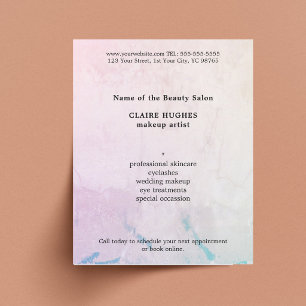 Einfache Elegante Pastel Makeup Artist Flyer