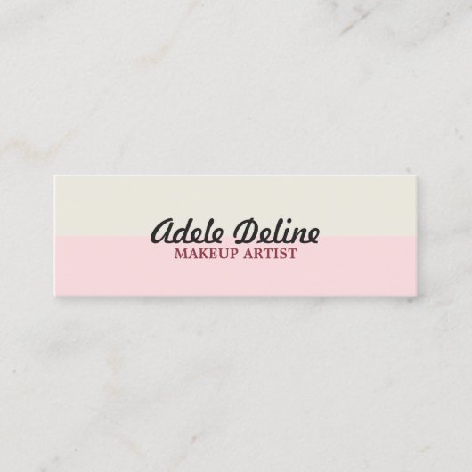 Einfache Elegante Pastel Makeup Artist Mini Visitenkarte (Vorderseite)