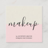 Einfache Elegante Pastel Makeup Artist Quadratische Visitenkarte (Vorderseite)