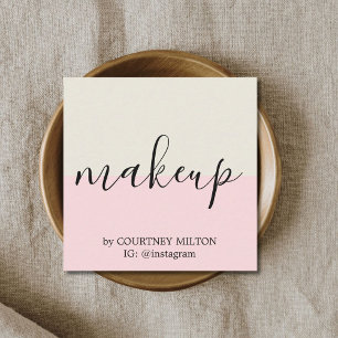 Einfache Elegante Pastel Makeup Artist Quadratische Visitenkarte