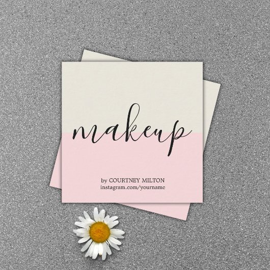 Einfache Elegante Pastel Makeup Artist Quadratische Visitenkarte