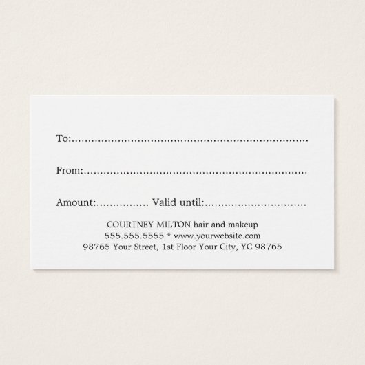 Einfache Elegante Pastel Salon (Rückseite)