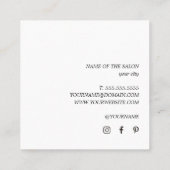 Einfache Elegante Pastel Weißes Haar Quadratische Visitenkarte (Rückseite)