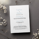 Einfache, elegante, pastellblaue Hochzeitmenü Menükarte<br><div class="desc">Einfache,  elegante,  pastellblaue moderne Wedding Menu Einladung. Diese minimalistische Ampersand-Einladung ist perfekt für jedes elegante und raffinierte Glam-Mädchen. Dieses Design eignet sich ideal für ein trendiges und stilvolles Party. Passen Sie dieses Design mit Ihrer Nachricht und personalisierten Informationen an. Alle Designs sind gedruckt.</div>