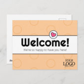 Einfache Elegante Peach Business Willkommen Postkarte (Vorne/Hinten)