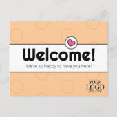 Einfache Elegante Peach Business Willkommen Postkarte (Vorderseite)