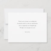 Einfache, elegante Personalisierte Foto Hochzeit Dankeskarte (Rückseite)