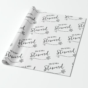 Einfache, elegante Personalisierte Hochzeit Geschenkpapier