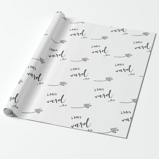 Einfache, elegante Personalisierte Hochzeit Geschenkpapier (Ungerollt)