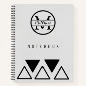 Einfache Elegante Personalisierte Monogram Silver Notizblock (Vorderseite)