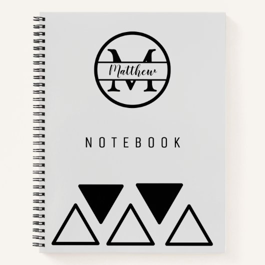 Einfache Elegante Personalisierte Monogram Silver Notizblock (Vorderseite)