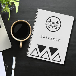 Einfache Elegante Personalisierte Monogram Silver  Notizblock