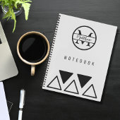 Einfache Elegante Personalisierte Monogram Silver  Notizblock