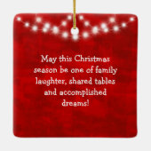 Einfache Elegante Personalisierte Weihnachtsbeleuc Keramikornament (Rückseite)