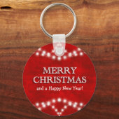 Einfache Elegante Personalisierte Weihnachtsbeleuc Schlüsselanhänger (Vorderseite)