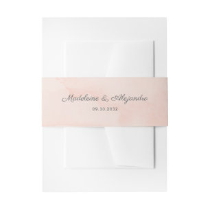 Einfache, elegante pfirsichrosa Hochzeit Einladungsbanderole