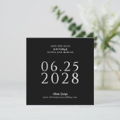 Einfache Elegante Platz Save the Date mit Foto (Stehend Vorderseite)