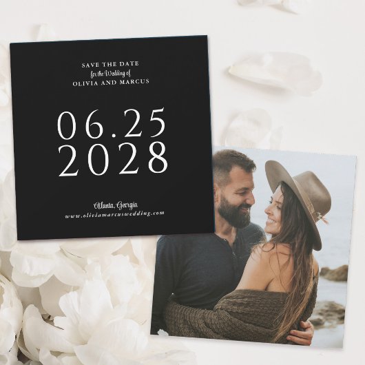Einfache Elegante Platz Save the Date mit Foto