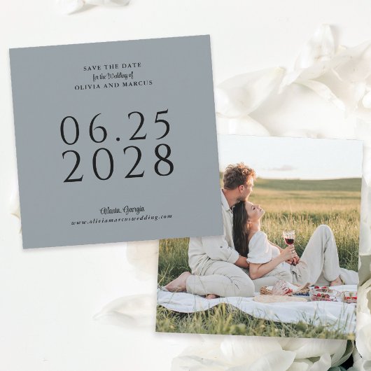 Einfache Elegante Platz Save the Date mit Foto