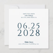 Einfache Elegante Platz Save the Date mit Foto (Vorderseite)