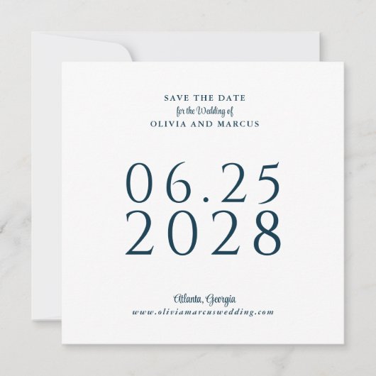 Einfache Elegante Platz Save the Date mit Foto (Vorderseite)