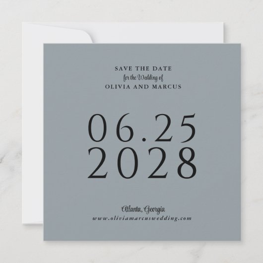 Einfache Elegante Platz Save the Date mit Foto (Vorderseite)
