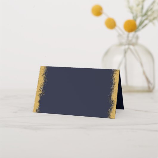 Einfache, elegante Platzkarte mit goldfarbenem Ran (Vorderseite)