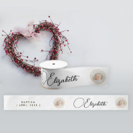 Einfache, elegante Porträts des White Gold Foto Ty Satinband