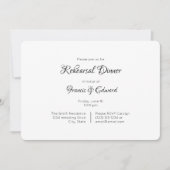 Einfache Elegante Probe Abendessen Einladung (Vorderseite)