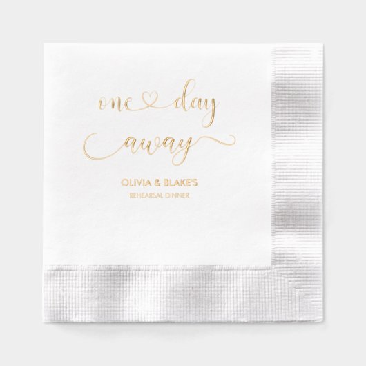 Einfache Elegante Probe Dinner "One day away" Servietten Mit Folie (Vorderseite)