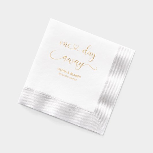 Einfache Elegante Probe Dinner "One day away" Servietten Mit Folie (Links)