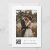 Einfache Elegante QR Code Foto Hochzeit Einladung (Rückseite)